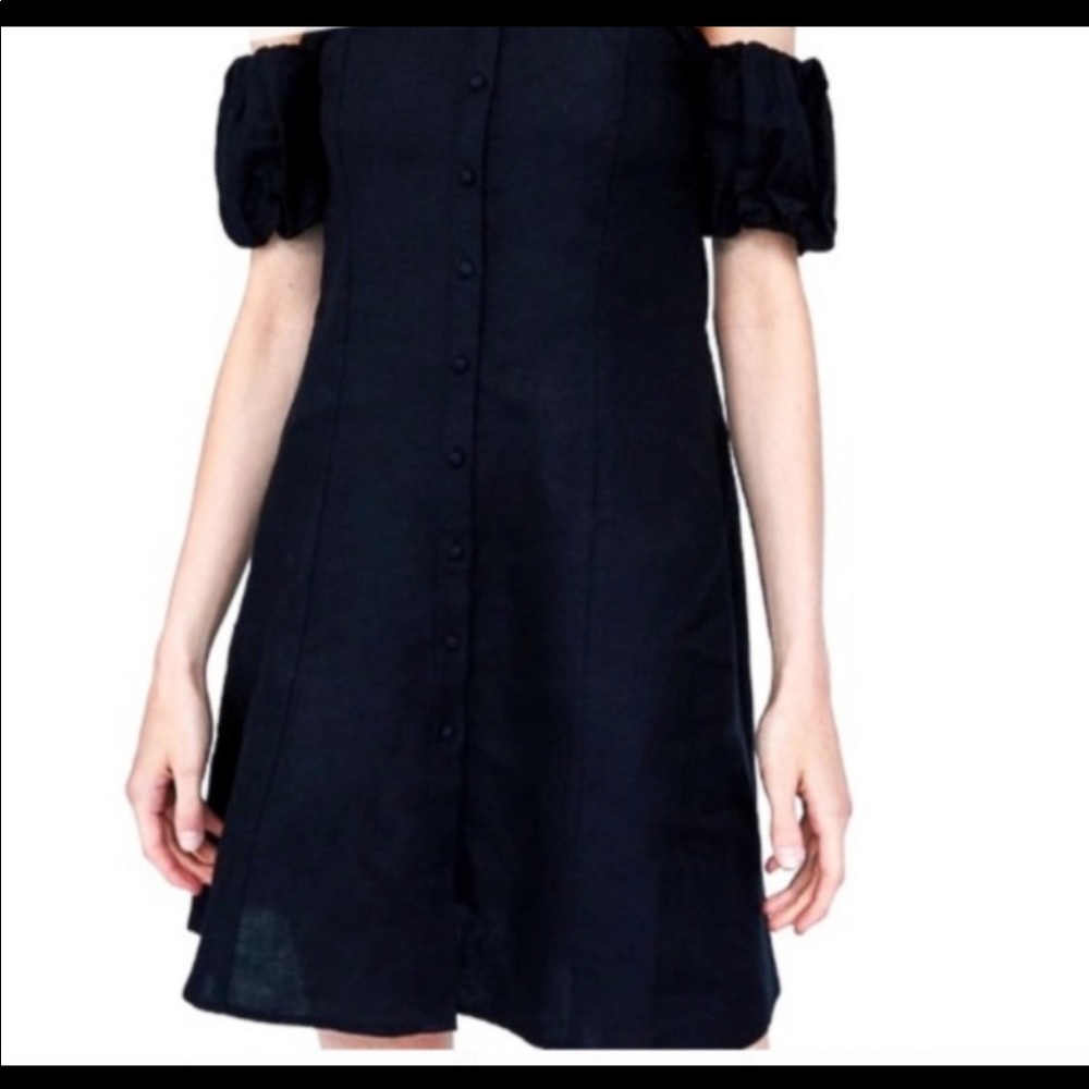 ZARA  button up off shoulder dress